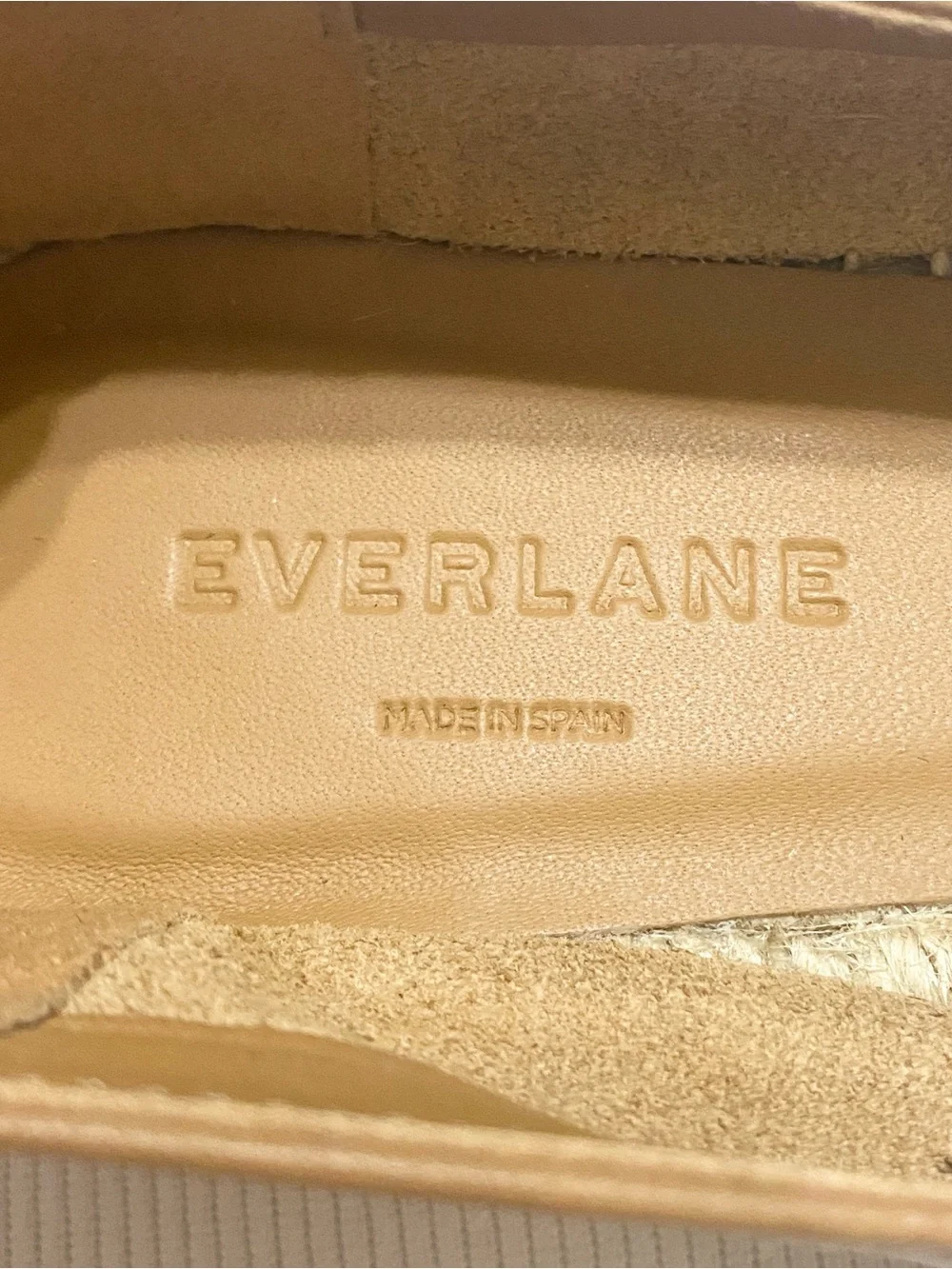 Everlane Caramel Tan Leather Espadrille Slip-On Flats